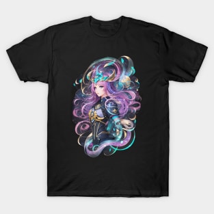 Ophiuchus Ascendant: AI Anime Character Art in the Zodiac T-Shirt